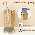 Rattan Umbrella Holder Basket Stand for Entryway - Image 3