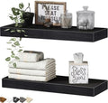 QEEIG Bathroom Floating Shelves for Wall (Black, Set of 2, 15.7") by QEEIG