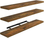 Amada 35.4" Floating Shelves for Wall Decor & Storage, Set of 3, Brown by AMADAHOMEFURNISHING