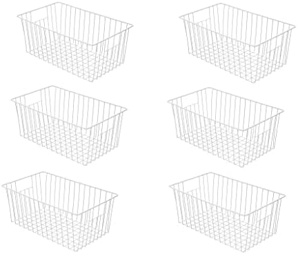 16inch Freezer Wire Storage Organizer Baskets, Household Refrigerator Bins with Built-in Handles for Cabinet, Pantry, Closet by Y.Z.Bros