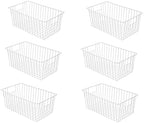 16inch Freezer Wire Storage Organizer Baskets, Household Refrigerator Bins with Built-in Handles for Cabinet, Pantry, Closet by Y.Z.Bros
