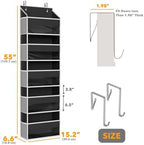 SpaceAid 2 Pack Over The Door Organizer with 5 Large Pockets and 10 Mesh Side Pockets, 5 Layers Door Organizer Hanging with Clear Window for Bedroom, Bathroom, Pantry and Nursery, Black - Image 2