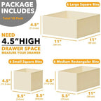 SpaceAid Drawer Organizer for Clothes, 18 Pack Dresser Drawer Organizer Bins, Closet Organizers and Storage Dividers for Clothing, Underwears, Socks (Beige) - Image 6