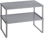 SONGMICS Set of 2 Metal Spice Racks, Stackable Expandable Shelf Risers by SONGMICSbySONGMICSHOME