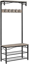 VASAGLE Shoe Bench Rack, 3-Tier Storage Shelf for Entryway Hallway Living Room, Industrial Accent Furniture with Steel Frame, 12.6 x 31.5 x 70.3 Inches, Greige by VASAGLEbySONGMICSHOME