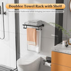 Alise Double Towel Rack for Bathroom Wall Mounted 16 Inch,Matte Black - Image 6
