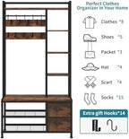 LUMTOK Hall Tree with Bench & Shoes Storage,Entryway Coat Rack with Drawers - Image 6