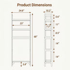 3-Tier wood over the Toilet Storage Cabinet , Simple Bathroom Storage Shelf - Image 2