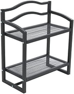 Household Essentials 2-Tier Metal Wall Mount Bathroom Storage Rack, Grey - Image 5