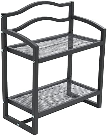 Household Essentials 2-Tier Metal Wall Mount Bathroom Storage Rack, Grey - Image 5