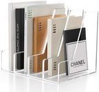 YUXUN 4-Pack Vertical File Holder for Desk, Acrylic Magazine Holder,Clear - Image 5
