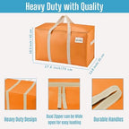 VENO 4 Pack Heavy Duty Moving Bags, Extra Large Storage Bags with Reinforced Handles & Strong Zippers, Foldable & Reusable Moving Box Alternative for Clothes & Dorm Storage - Image 2