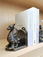 Book Ends - Decorative Book Stopper - Shelves Bookend Support Holder, Unique Dragon Design, Heavy Duty Set 2 - Image 5