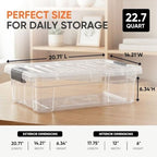 Superio Storage Bins with Lids, Clear Plastic Containers for Organizing, Stackable Totes, BPA Free, Odor Free, Organizer Boxes for Home, and Dorm (3 Pack, 22.75 Qt) - Image 3