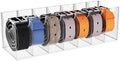 Acrylic Belt Organizer Box with 7 Compartments, Wall-Mount or Desktop Belt Storage for Men & Women, Holds Large Buckle Belts, Transparent Belt Holder for Closet Drawer Dresser (7 Compartments) by MorisWos