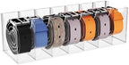 Acrylic Belt Organizer Box with 7 Compartments, Wall-Mount or Desktop Belt Storage for Men & Women, Holds Large Buckle Belts, Transparent Belt Holder for Closet Drawer Dresser (7 Compartments) by MorisWos