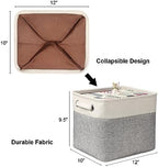 Foldable Storage Bin Collapsible Basket 12" x 10" x 9.5" Cube Storage Organizer Bins with Dual Carry Handles for Home Closet Shelves Drawers Organizer, Set of 3, Grey - Image 6