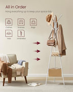 VASAGLE Coat Rack Freestanding, Hall Tree with 2 Shelves - Image 3