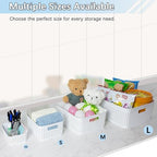 Soddeph Plastic Storage Baskets for Cabinets, Household Pantry Organization with Handle,Organizer Bins for Room,Bathrooms,Under-Sink,Kitchen (White, L-3PACK) - Image 4