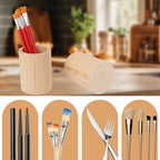 18 Pack Round Unfinished Wooden Pencil Holder, 3 x 3 x 4 Inch Wood Pencil Cup Holder, Wood Crafts Pencil Cup for Desk, Office, DIY Project - Image 7