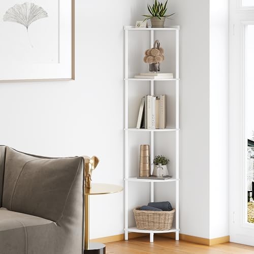 SUNMORY 5 Tier Corner Shelf, 65" Tall Corner Shelves for Living Room Decor by SUNMORY