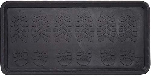 Envelor Rubber Snow Boot Tray All Weather Shoe Tray Indoor Outdoor Multi Purpose Tray Plant Tray Pet Tray Food and Water Bowl Tray Paint Tray Utility Floor Tray (Foot Steps) by Envelor