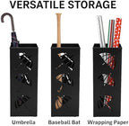 Okllen Metal Umbrella Holder, Square Umbrella Stand Rack for Entryway, 6.3" x 6.3" x 16.5", Black (Pack of 2) - Image 5