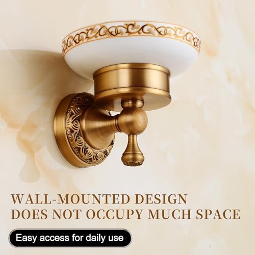 Wall Mounted Bathroom Soap Dish Holder, Antique Brass Pattern Carving,Brushed Bronze - Image 5