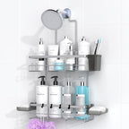 Hanging Shower Caddy Over Showerhead - Rustproof No Drill Shower Organizer by AKTECKE