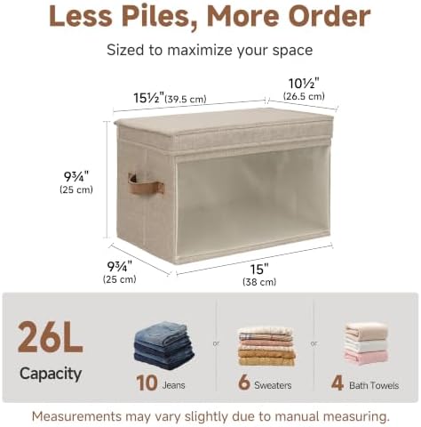 StorageWorks Fabric Storage Bins with Lids, Large Closet Storage Bins - Image 6