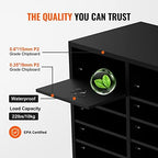 VEVOR Literature Organizers, 24 Compartments Office Mailbox with Adjustable Shelves, Wood Literature Sorter 29x12x24.4 inches for Office, Home, Classroom, Mailrooms Organization, EPA Certified Black - Image 4