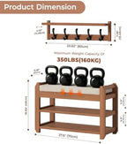 27.6" Shoe Rack Bench with Coat Rack, 2-Tier Entryway Storage Bench - Image 2