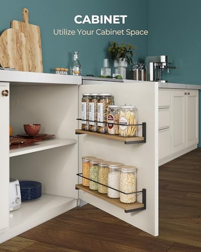 OROPY Wooden Spice Rack Wall Mounted, Over the Stove, Kitchen Wall, 4 Pack - Image 6