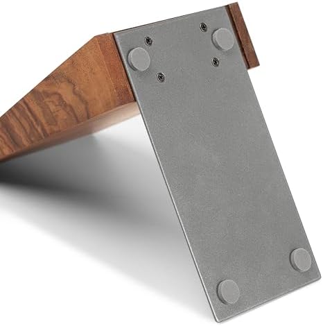 TILISMA Book Ends for Shelves - Handmade Wooden Bookends with Metal Base, Walnut Tree - Sturdy Book Holders for Heavy Books - Fancy Modern Decorative Book Accessories to Hold Books Firmly on Bookshelf - Image 6