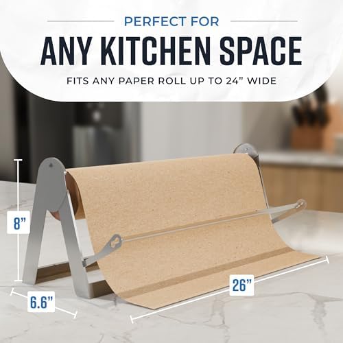 Bryco Goods 24 Inch Butcher & Kraft Paper Roll Dispenser and Cutter - Image 3