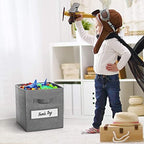 13x13x13 storage cube bins(Set of 8) Fabric storage cubes with 8 Labels Window Cards & a Pen, storage cubes 13x13, Collapsible 13 inch cube storage bins, Cubby Organizer Boxes, Gray - Image 5
