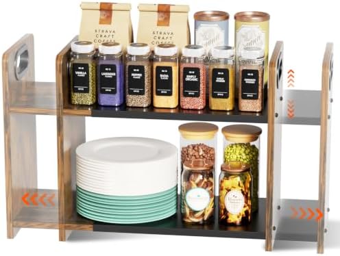 2-Tier Expandable Spice Rack Organizer for Countertop,15.2"-21.5" by Xpatee