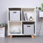Posprica 11 Inch Cube Storage Bins for Organization, Fabric Storage Cubes Closet Storage Bins for Cube Organizer, Thick and Heavy Duty Storage Baskets for Shelves, 4pcs, Sliver Grey - Image 5