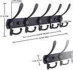 Dseap Coat Rack Wall Mounted - 5 Tri Hooks, Heavy Duty, Stainless Steel, Metal Coat Hook Rail for Coat Hat Towel Purse Robes Mudroom Bathroom Entryway (Black, 4 Packs) - Image 6