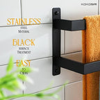 KOKOSIRI Towel Bars Black Bath Towel Holders 24-Inch Bathroom 2-Tiers Ladder Towel Rails Wall Mounted Towels Shelves Rack Stainless Steel, B5008BK-L24 - Image 4