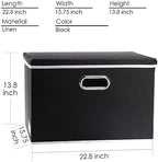 PRANDOM Extra Large Collapsible Storage Bins with Lids [3-Pack] Linen Fabric Foldable Storage Baskets Boxes Organizer Containers Cube with Cover for Bedroom Closet Office Nursery (22.8x15.7x13.8) - Image 5