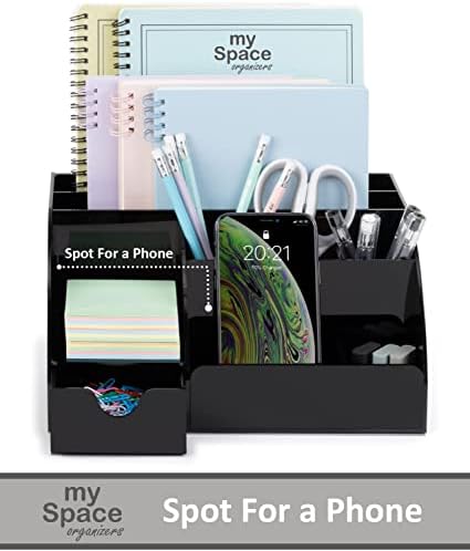 My Space Organizers Black Desk Organizer with 9 Compartments - Desktop Office Supplies and Desk Accessories Organizer - Image 2