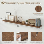 Dreamland Floating Shelves for Wall, Rustic Walnut Floating Shelves for Bathroom|Bedroom|Kitchen, Deep Wall Mounted Book Shelf, Wood Storage Display Shelf for Home Decor, Set of 2 - Image 2