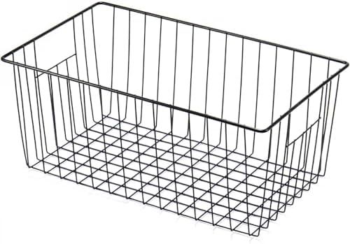 6 Pack Freezer Organizer Bins - Stand up Freezer Organizers for 16 Cu.Ft Upright Freezer, Easily Get Food Improve Air Circulation, Wire Storage Baskets, Black - Image 7