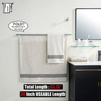 JQK Double Bath Towel Bar, 33 Inch 304 Stainless Steel Thicken 0.8mm Towel Rack for Bathroom, Towel Holder Brushed Finished Wall Mount, Useable Length 30 Inch, TB100L30-BN - Image 3