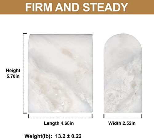 Koville African Natural Marble Bookends for Shelves, Non-Slip Book Ends, 13LBS Ultra Heavy Duty Marble Book Holder Organizer, Apartment Decor for Movies/CD/Video Games(Namib Fantasy) - Image 3