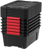 IRIS USA 6-Pack 13 Quart Storage Bins with Lids, Black - Image 6