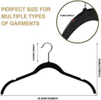 Quality Hangers Clothes Hangers 50 Pack - Non-Velvet Plastic Hangers for Clothes -Heavy Duty Coat Hanger Set -Space-Saving Closet Hangers with Chrome Swivel Hook, Non-Flocked Hangers (50, Black) - Image 4