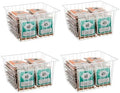 4 Pack Wire Storage Baskets for Organizing, Freezer Organizer Bins, Pantry Organization Bins Cabinets - Metal Basket Kitchen, Laundry, Fridge, Bathroom Countertop Organizer, Pearl White by Unknown