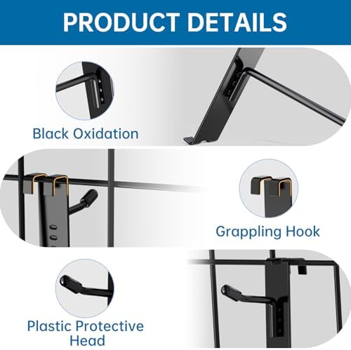 50pcs Gridwall Hooks 4inch Anti-Scratch 15°Tilt Angle with Black High Grade Surface Coating Grid Wall Hooks for Grid Wall Panel Gridwall Hooks & Hangers - Image 3